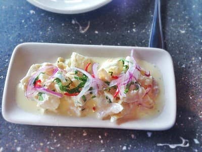 Geoduck ceviche in a plate 