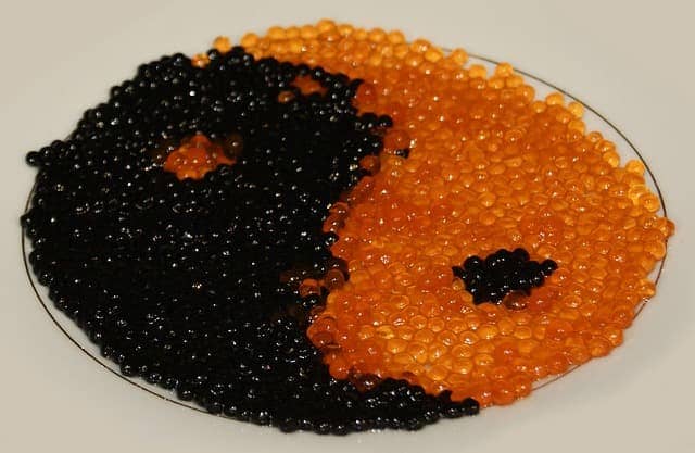 A blend of black and red caviar 