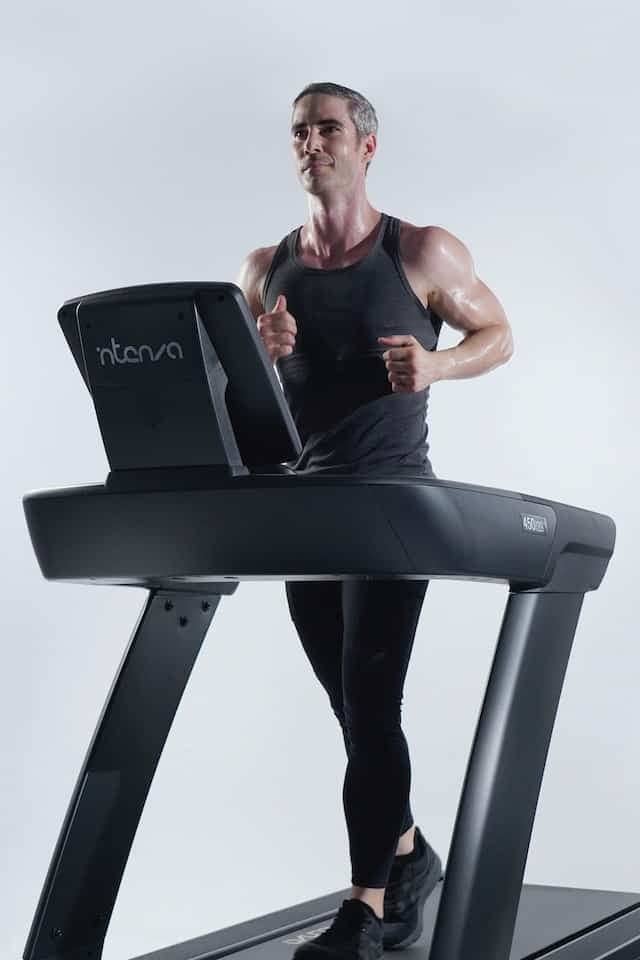A man running on a treadmill 